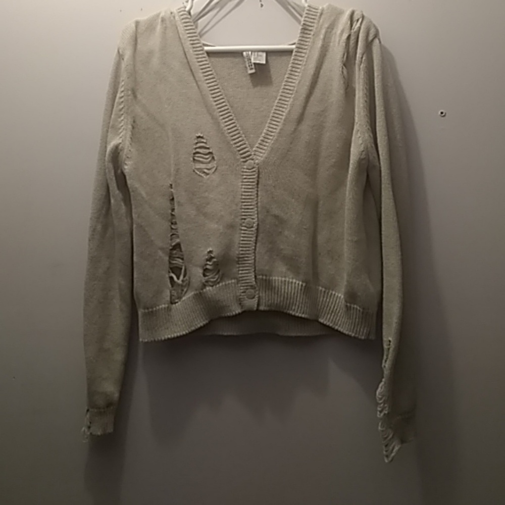 H&M distressed grey cardigan